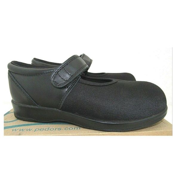PEDORS Stretch Orthopedic Mary Janes Black Neopren - Picture 3 of 6